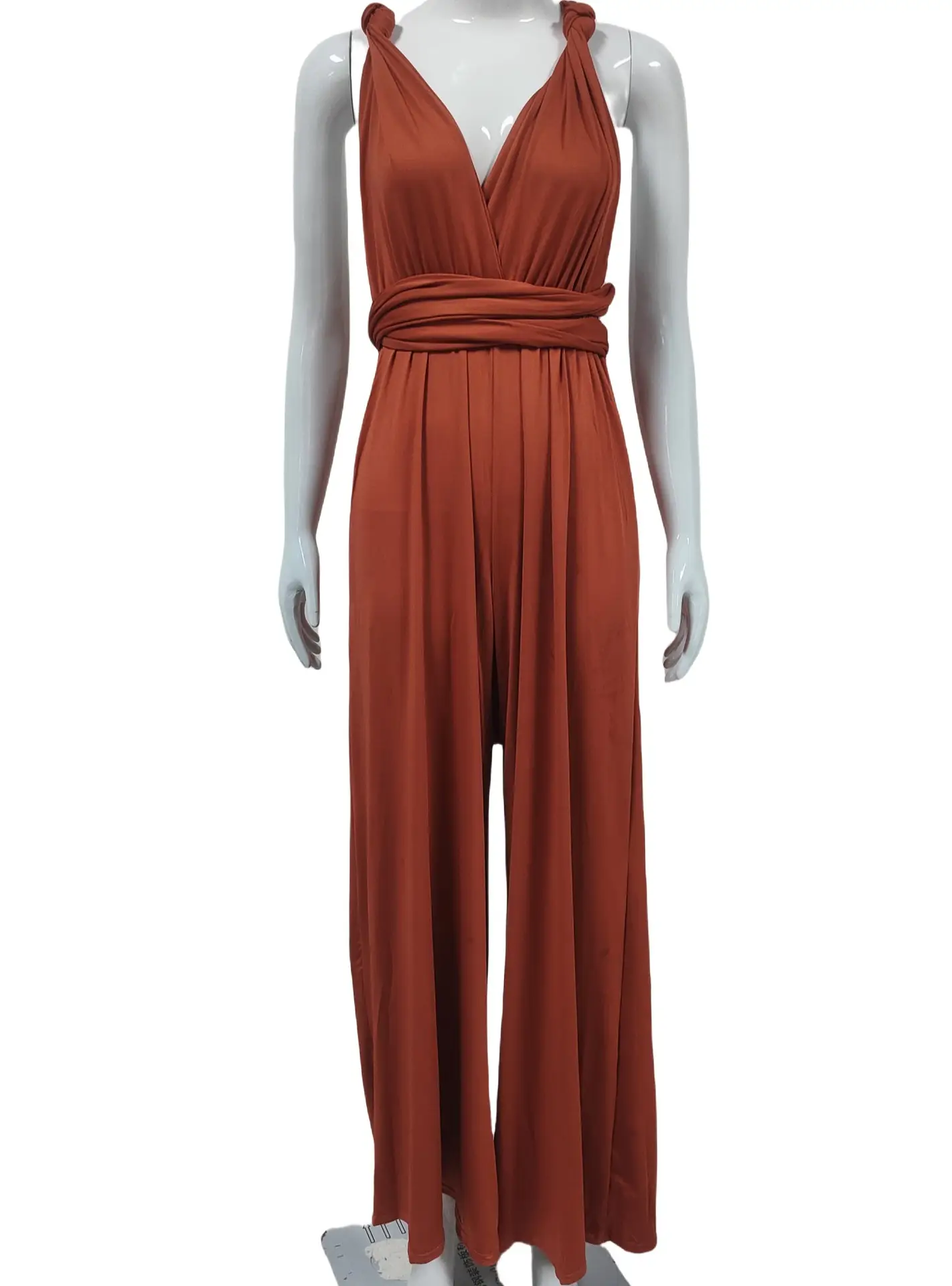 Grey Wide Leg Backless Pants for Women - Image 13
