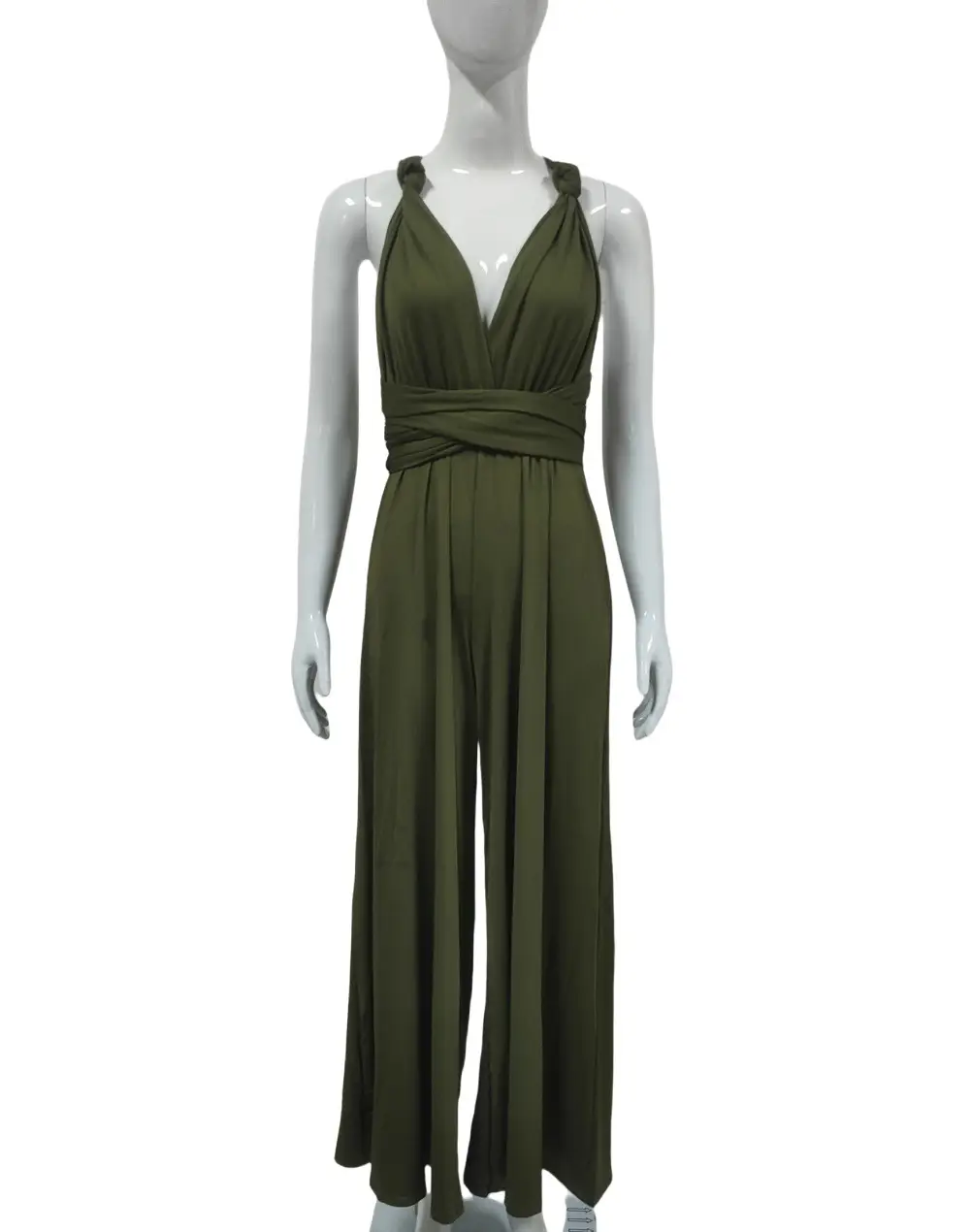 Grey Wide Leg Backless Pants for Women - Image 14