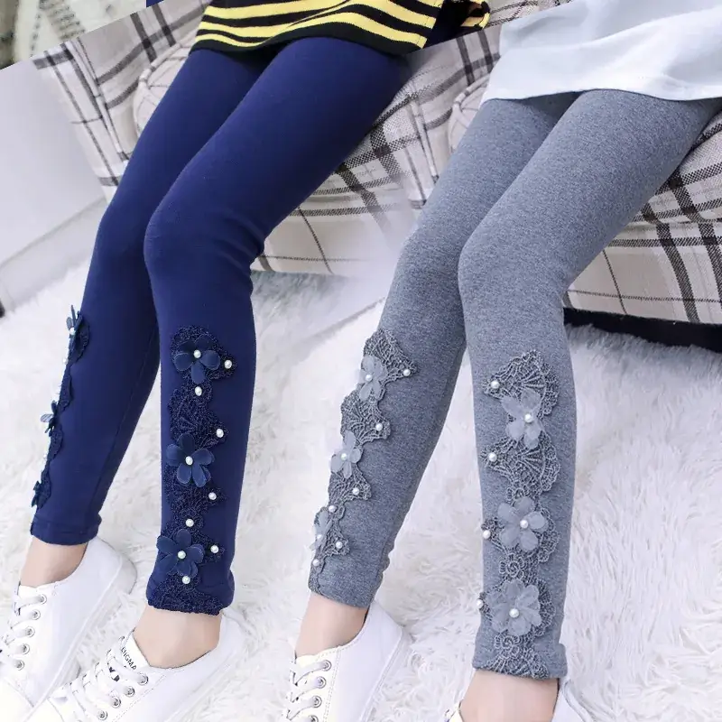 Korean Girls Cotton Leggings with Bow Detail