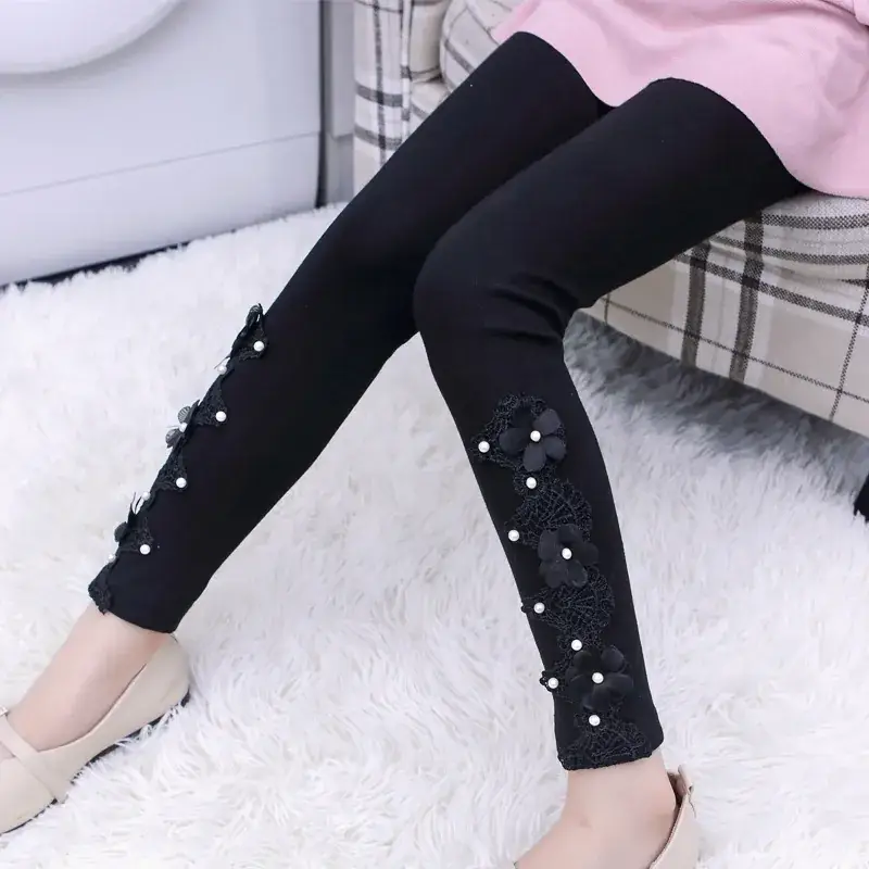 Korean Girls Cotton Leggings with Bow Detail