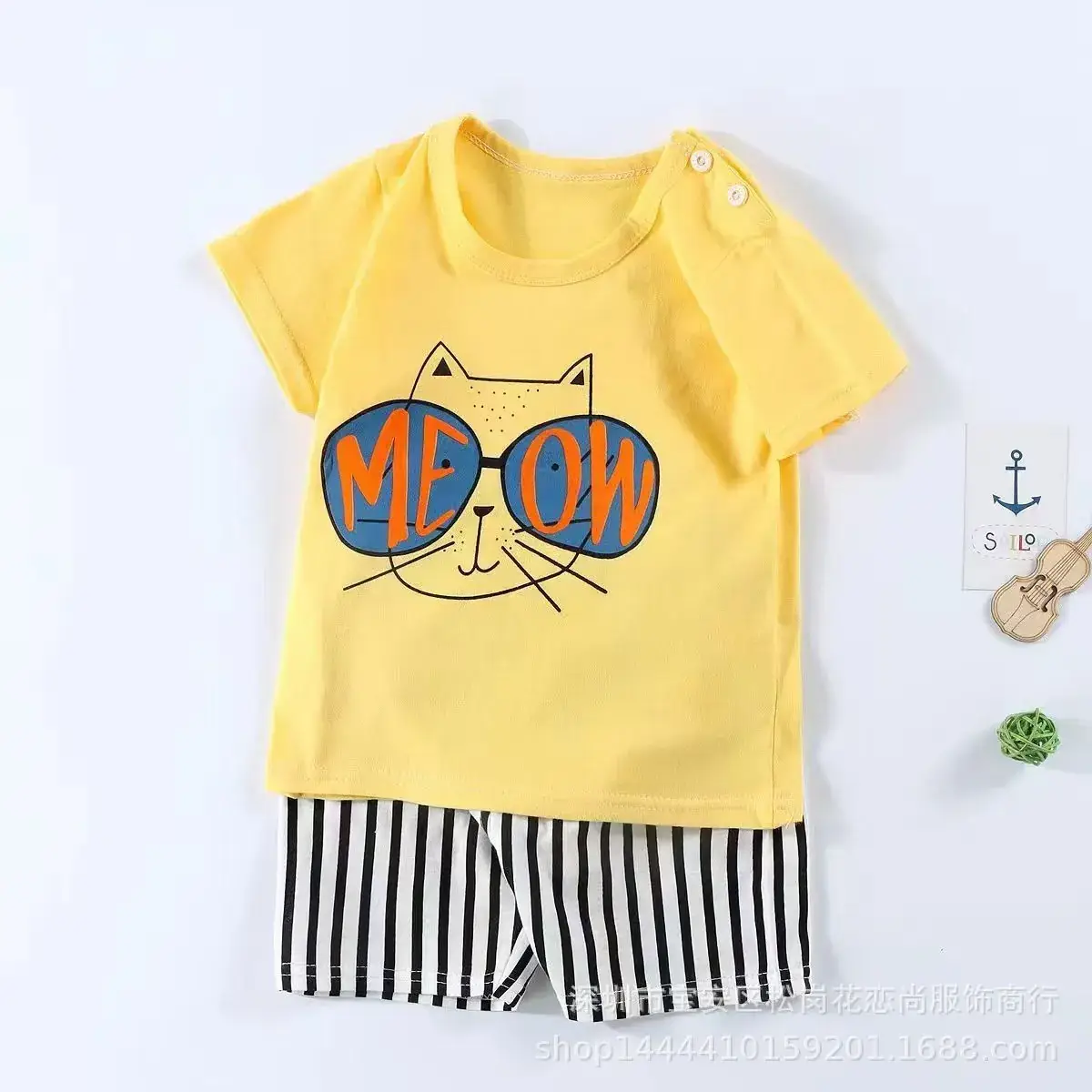 2024 Summer Kids T-Shirt Shorts Set Cotton Multi-Color
