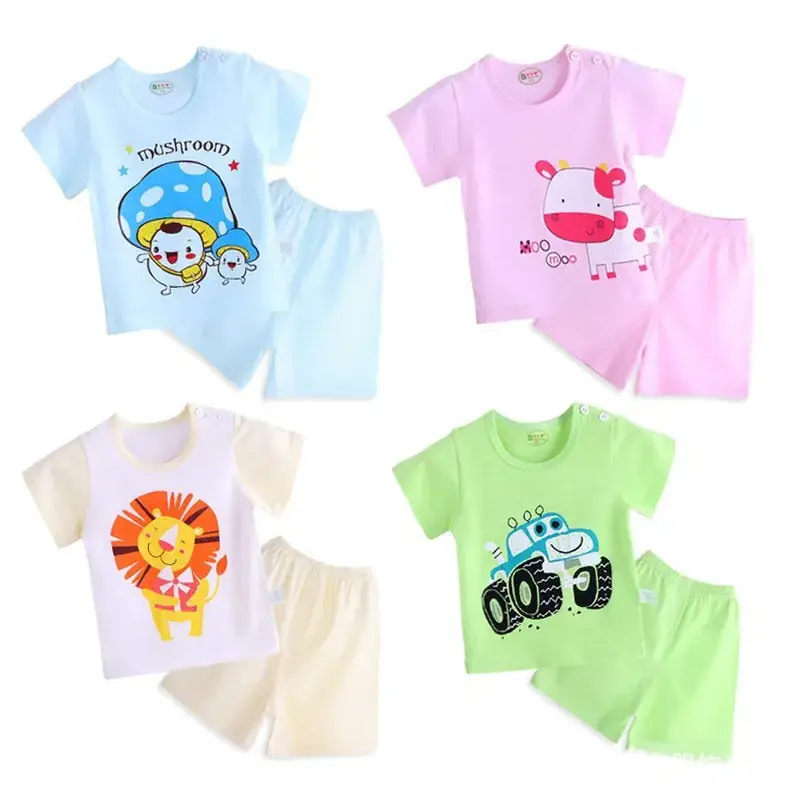 Kids Mickey Mouse T-Shirt Shorts Set 5-Pack Cotton
