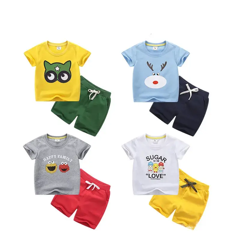 Kids Mickey Mouse T-Shirt Shorts Set 5-Pack Cotton