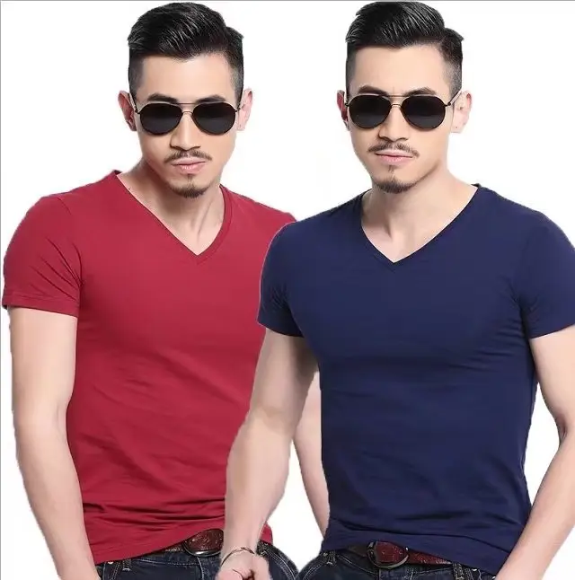 Men Black Short Sleeve Slim Fit T-Shirt 5XL