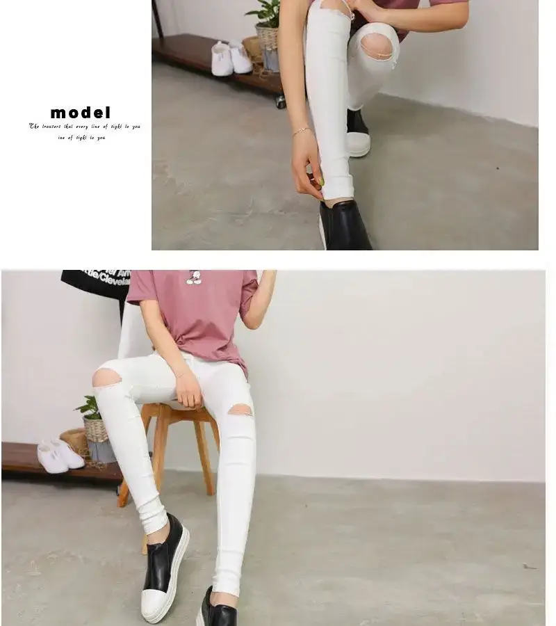 Women's Slim Fit Knee Cut Leg Pants Black — feature 10