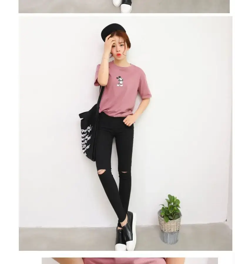 Women's Slim Fit Knee Cut Leg Pants Black — feature 8