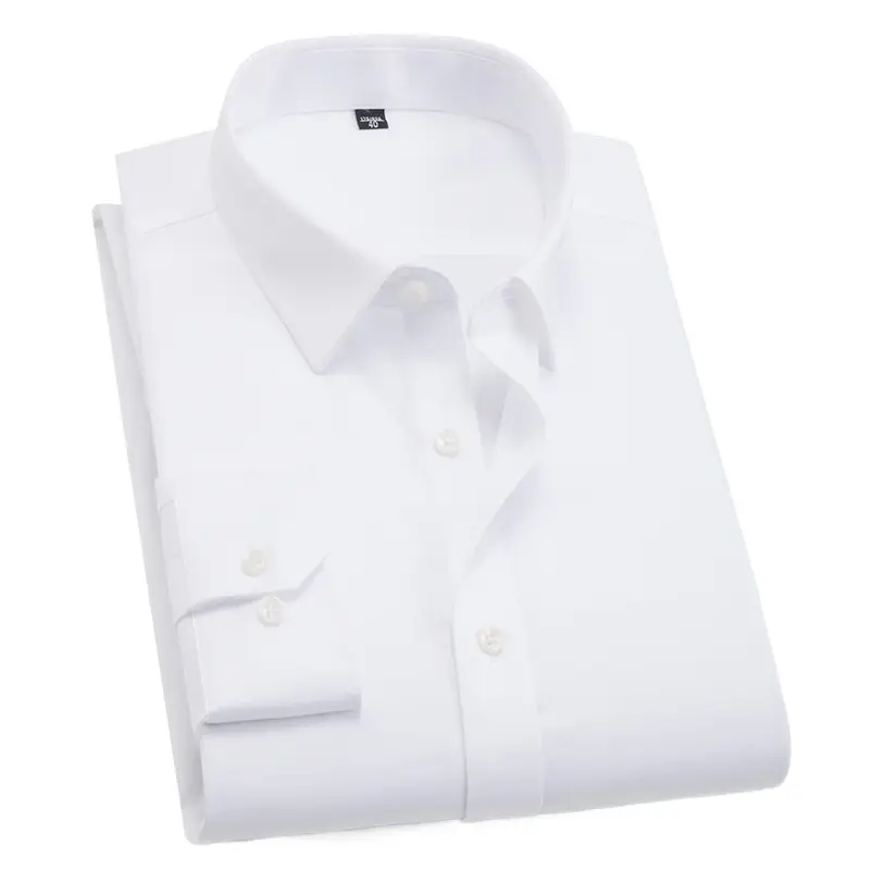 White Slim Fit Long Sleeve Business Men Shirt