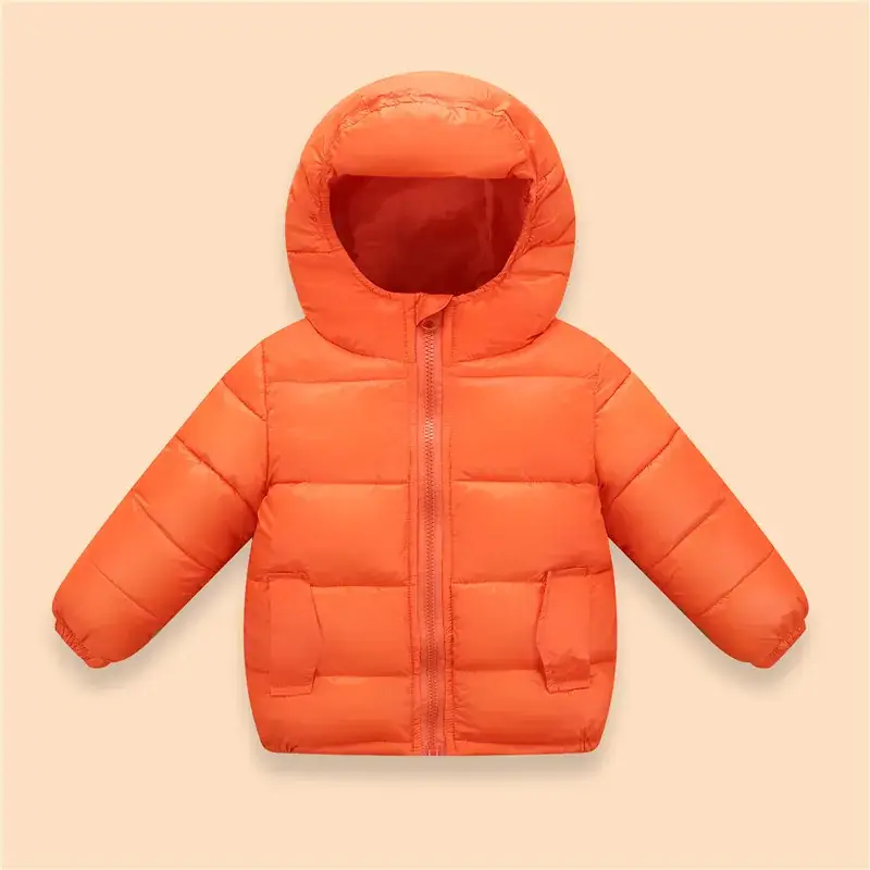 New Baby Winter Coat Red Cotton Padded Hat for Boys Girls Medium - Image 8