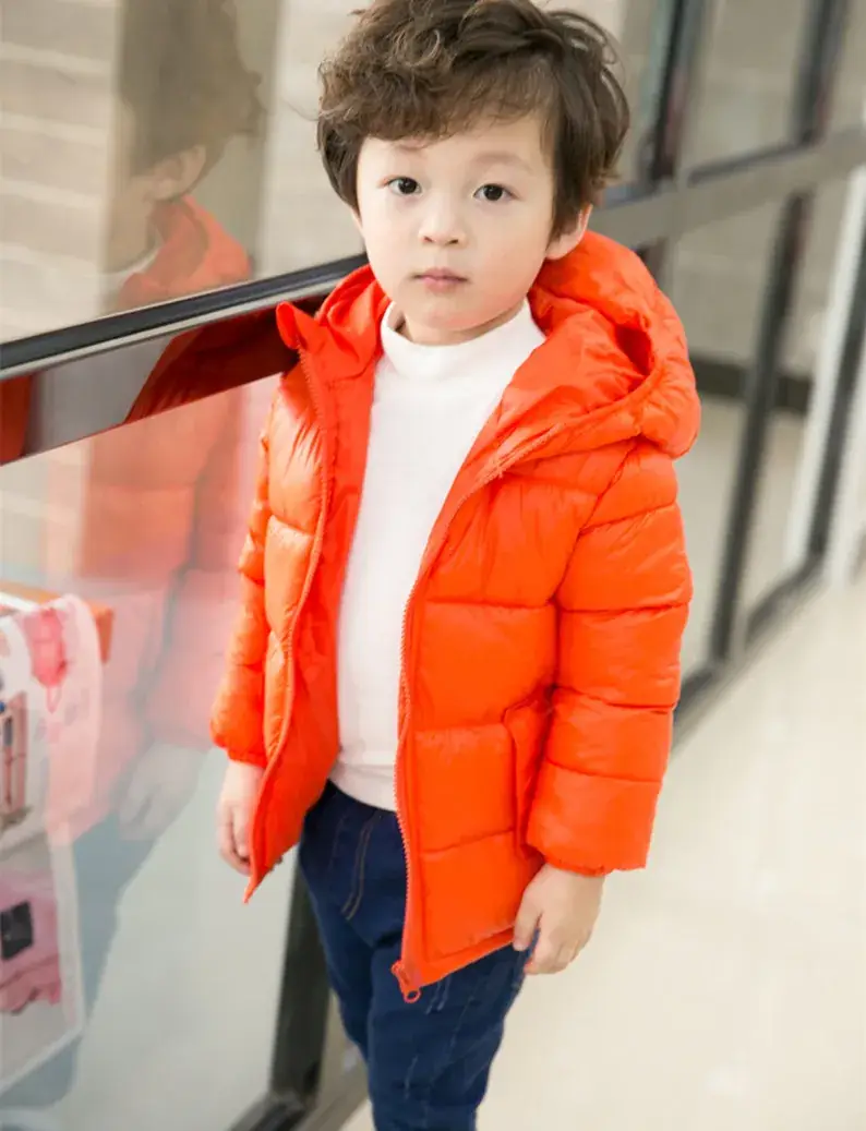 New Baby Winter Coat Red Cotton Padded Hat for Boys Girls Medium - Image 3