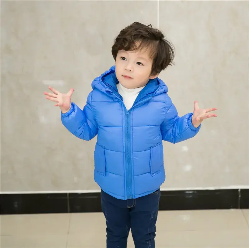 New Baby Winter Coat Red Cotton Padded Hat for Boys Girls Medium - Image 4