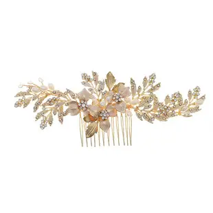 European & American Bridal Hair Combs with Pearl & Crystal Design — feature 9
