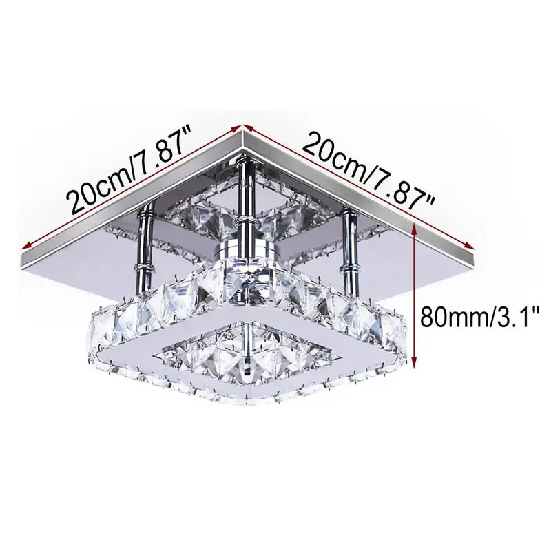 Modern Crystal Cross-Ceiling LED Light for Home Balcony Hallway - Image 6
