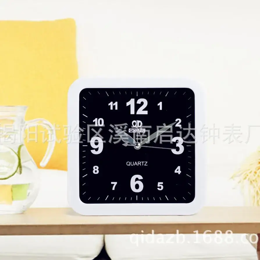 Green Square Alarm Clock for Bedroom Student Friendly Design