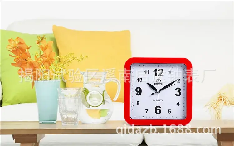 Green Square Alarm Clock for Bedroom Student Friendly Design