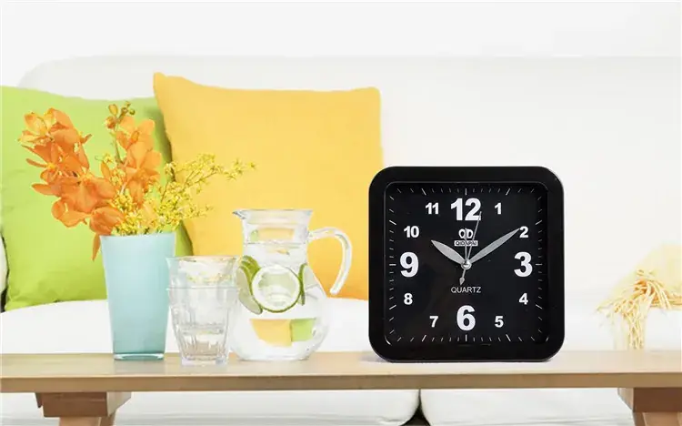 Green Square Alarm Clock for Bedroom Student Friendly Design