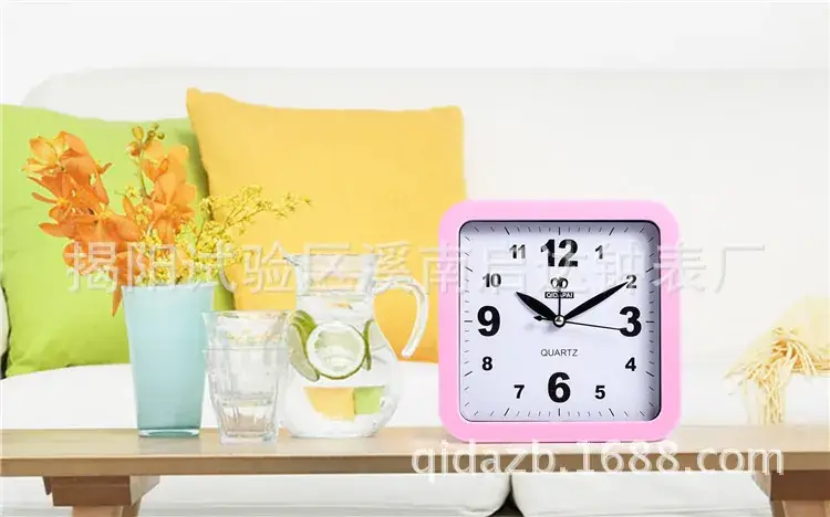 Green Square Alarm Clock for Bedroom Student Friendly Design