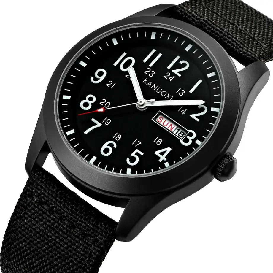 Men Military Blue Nylon Sports Watch with Calendar - Image 6