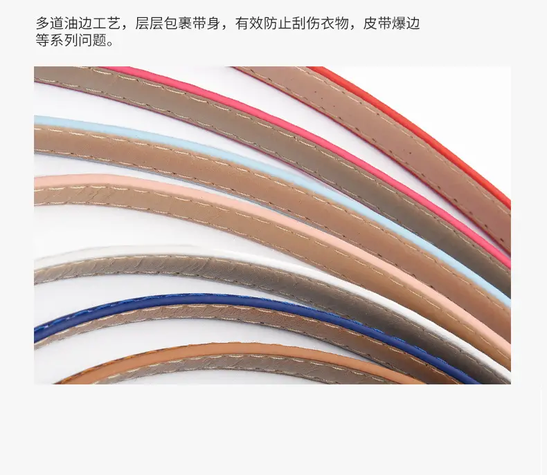Pink Candy Color Thin Belt with Joker Pin Buckle — feature 10