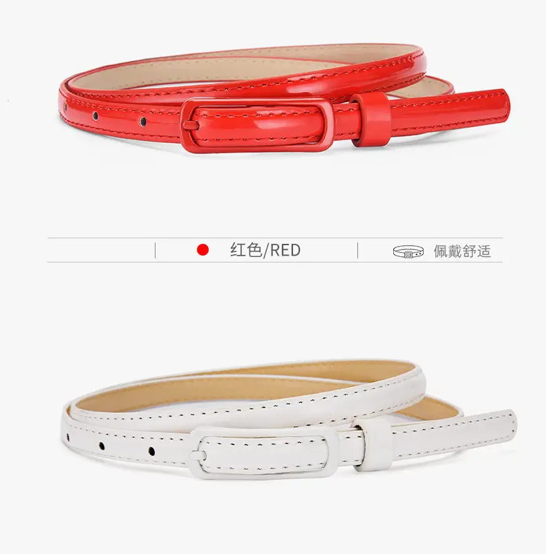 Pink Candy Color Thin Belt with Joker Pin Buckle — feature 14