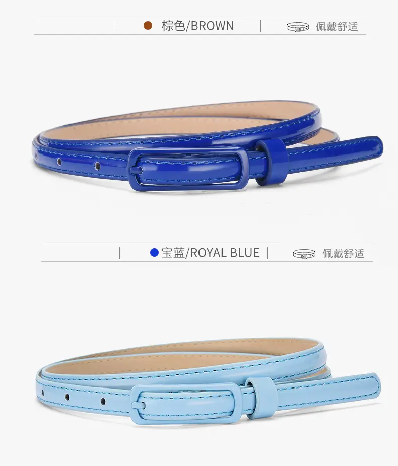 Pink Candy Color Thin Belt with Joker Pin Buckle — feature 15
