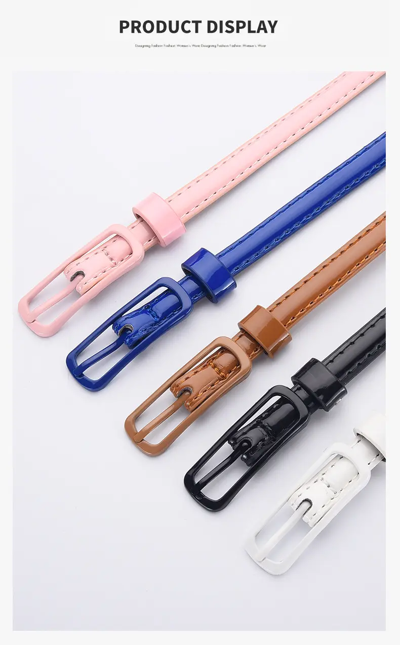 Pink Candy Color Thin Belt with Joker Pin Buckle — feature 17