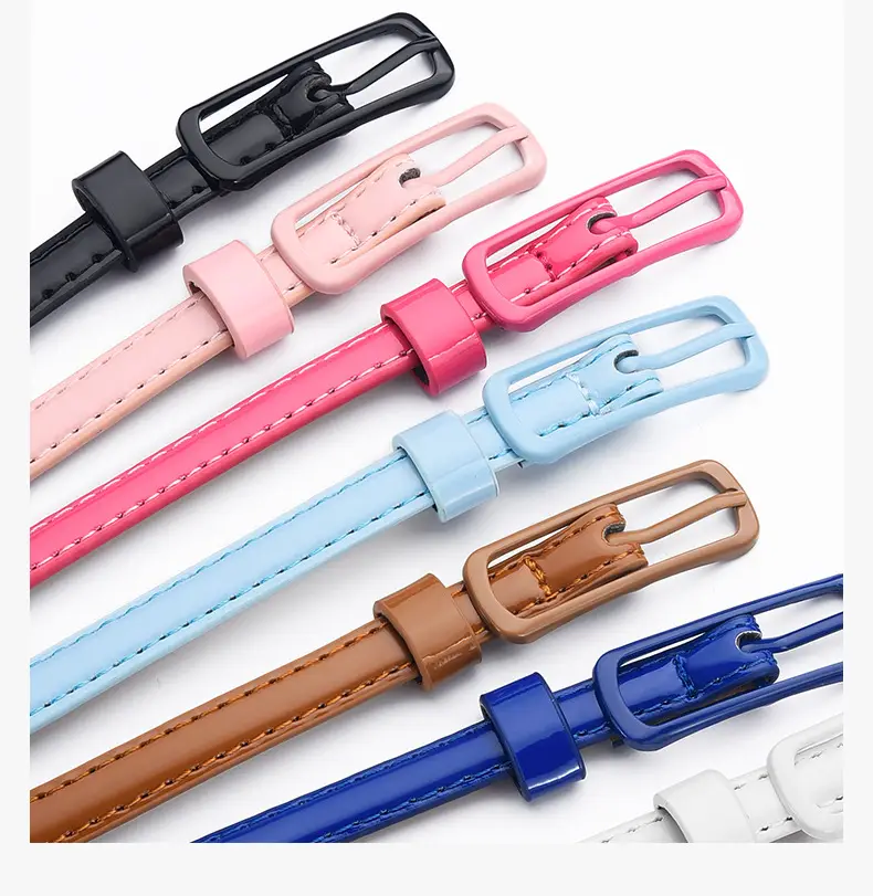 Pink Candy Color Thin Belt with Joker Pin Buckle — feature 19