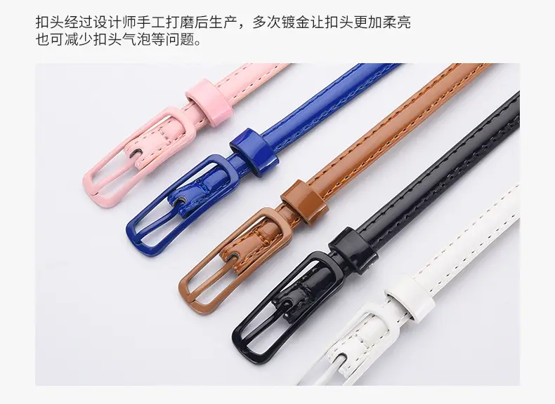 Pink Candy Color Thin Belt with Joker Pin Buckle — feature 9