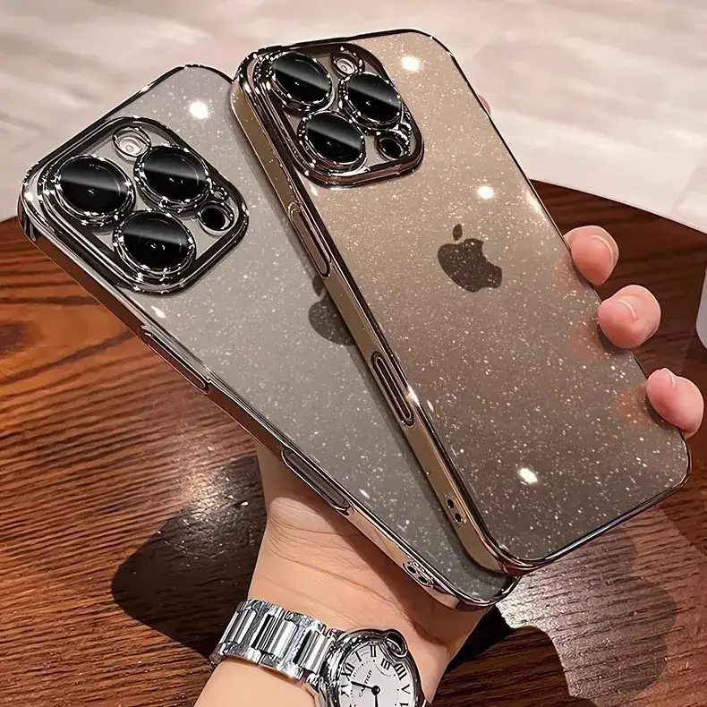 Apple iPhone 16 Pro Max Case with Lens Film & Starry Sky Glitter - Image 10