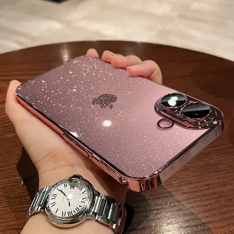 Apple iPhone 16 Pro Max Case with Lens Film & Starry Sky Glitter - Image 4