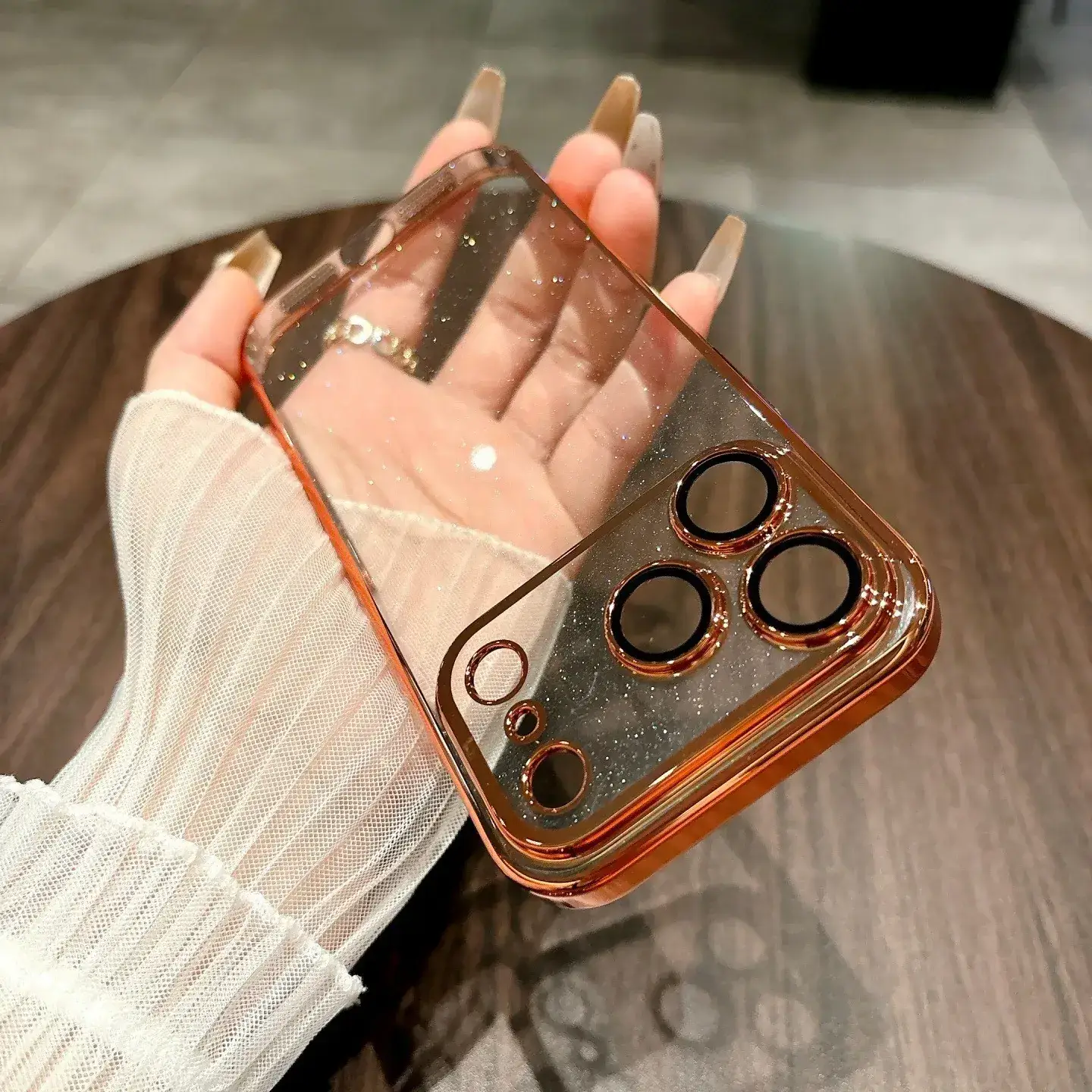 Apple iPhone 16 Pro Max Case with Lens Film & Starry Sky Glitter - Image 9