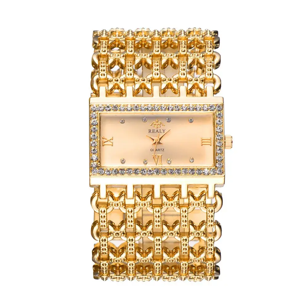 Women's Gold Crystal Bracelet Watch