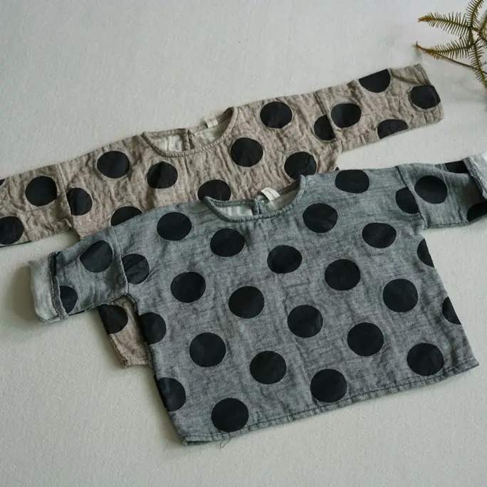 Kids Polka Dot T-Shirt Spring Short Sleeve Korean Style - Image 3