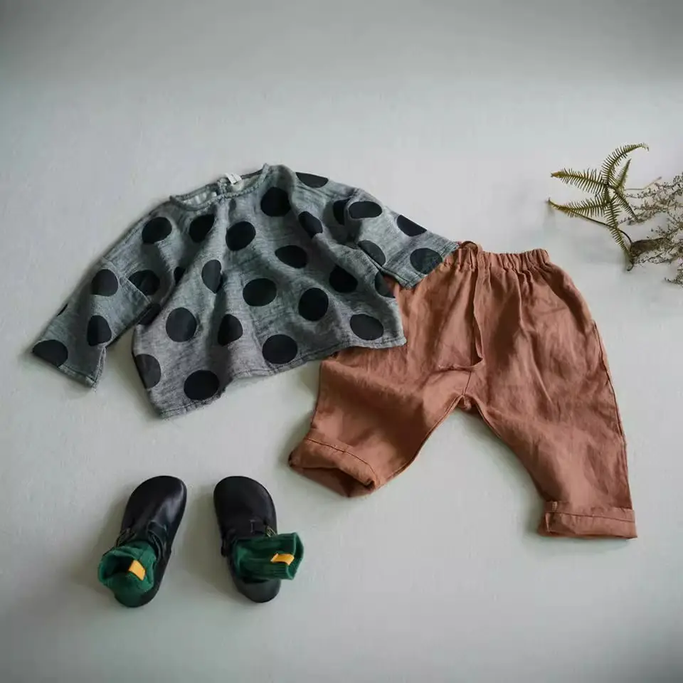 Kids Polka Dot T-Shirt Spring Short Sleeve Korean Style - Image 6