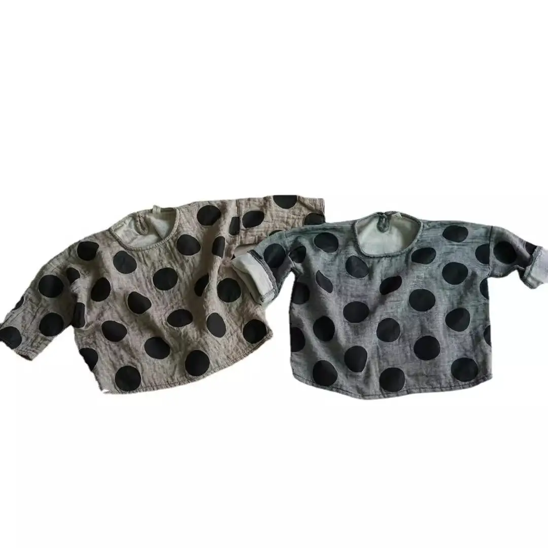 Kids Polka Dot T-Shirt Spring Short Sleeve Korean Style - Image 7