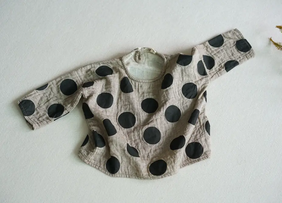 Kids Polka Dot T-Shirt Spring Short Sleeve Korean Style - Image 2