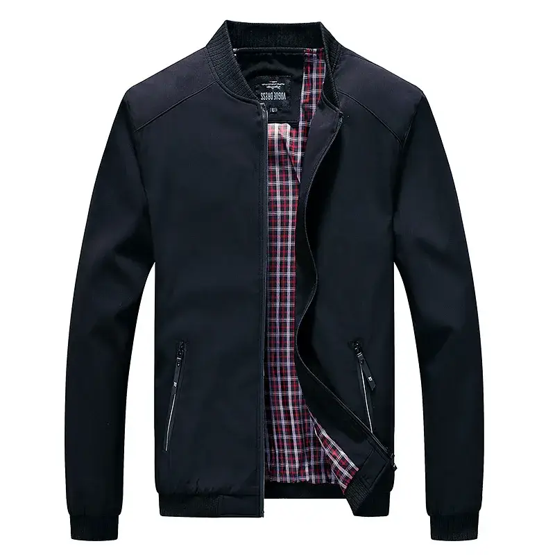 Men's Green Baseball Bomber Jacket Loose Large - Image 8