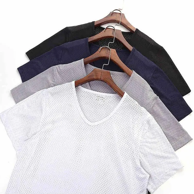 Men's Mesh T-Shirt White Navy Black Factory Breathable
