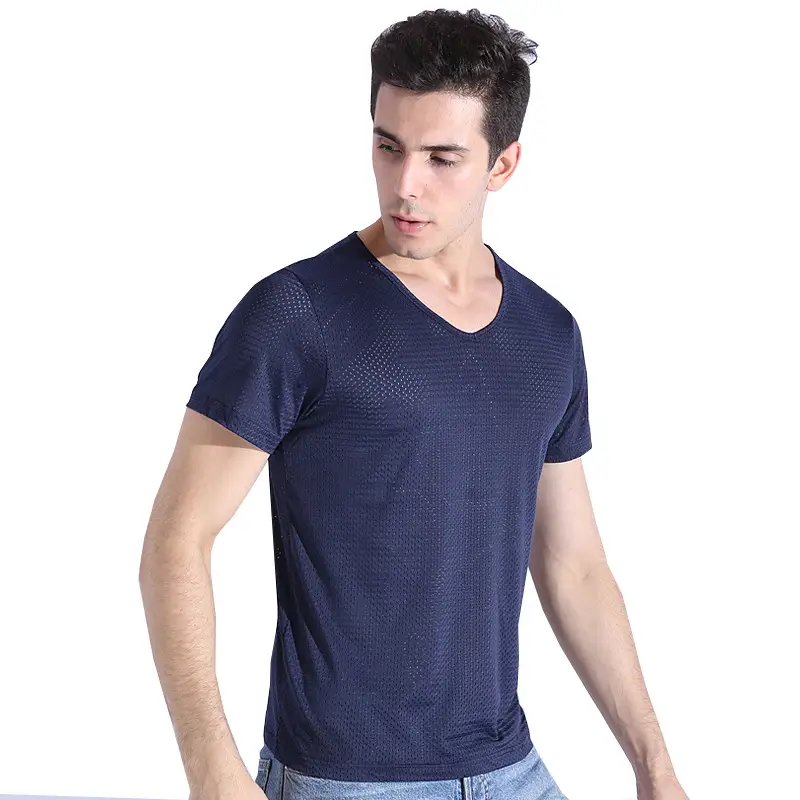 Men's Mesh T-Shirt White Navy Black Factory Breathable