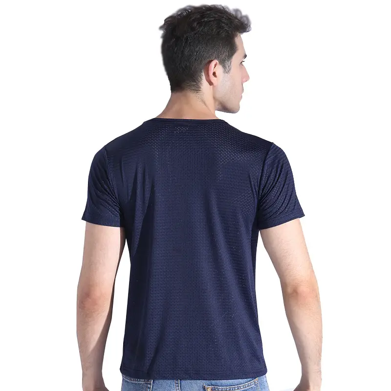 Men's Mesh T-Shirt White Navy Black Factory Breathable