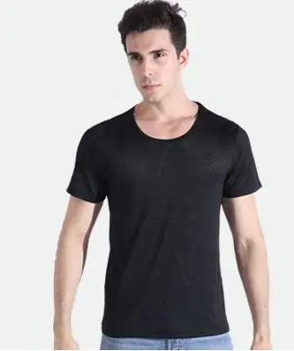 Men's Mesh T-Shirt White Navy Black Factory Breathable