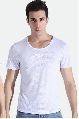 Men's Mesh T-Shirt White Navy Black Factory Breathable