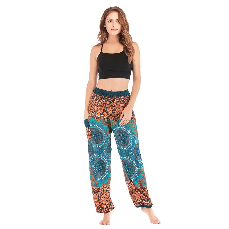 Purple Paisley Yoga Pants for Women Rayon Cotton - Image 8