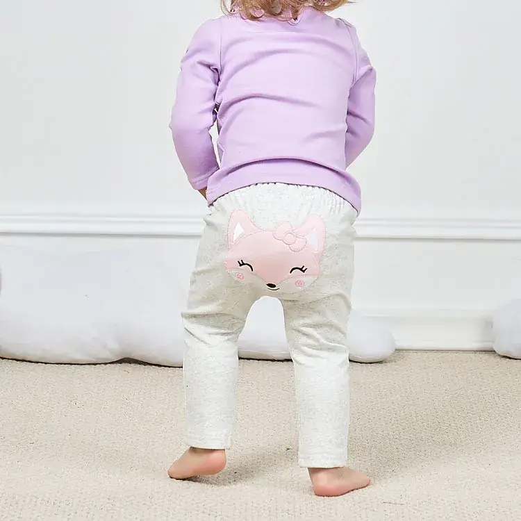 2025 Spring Baby Pink Embroidered Cotton Pants