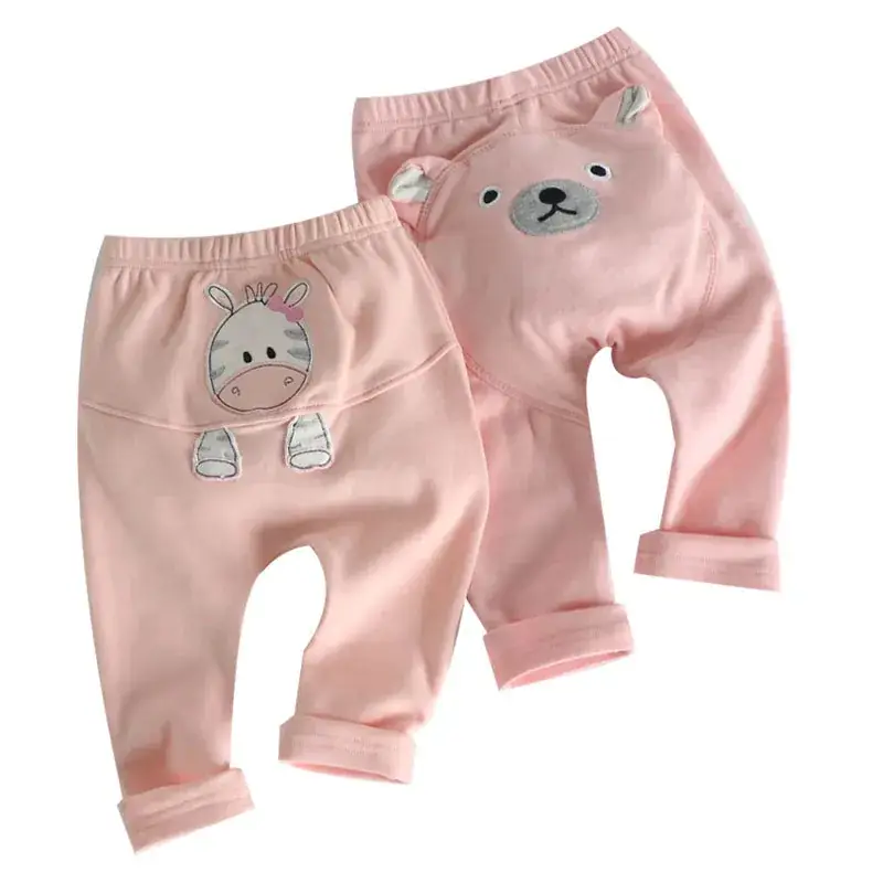 2025 Spring Baby Pink Embroidered Cotton Pants