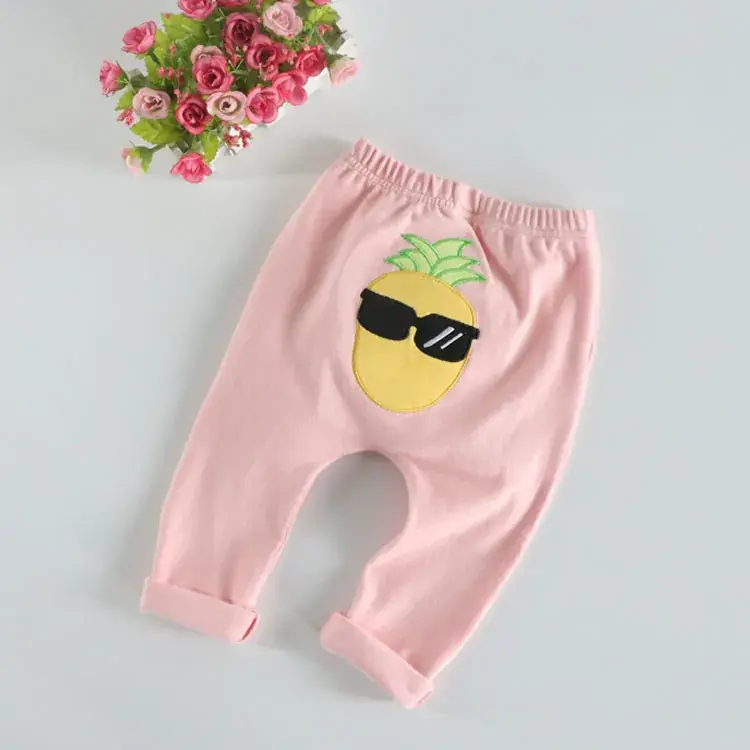 2025 Spring Baby Pink Embroidered Cotton Pants