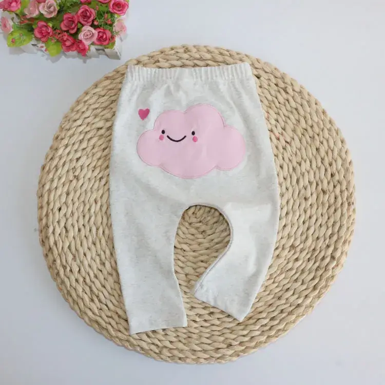 2025 Spring Baby Pink Embroidered Cotton Pants