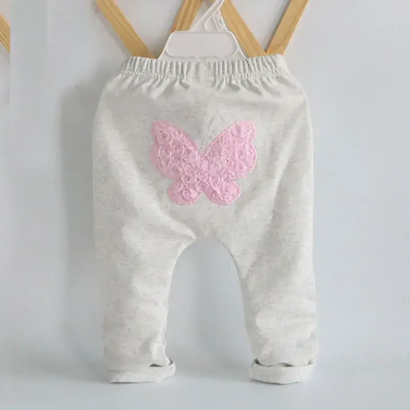 2025 Spring Baby Pink Embroidered Cotton Pants