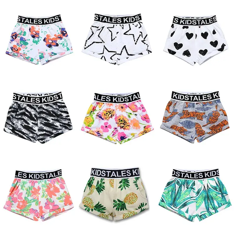 Stales Kids Cotton Printed Shorts Black White