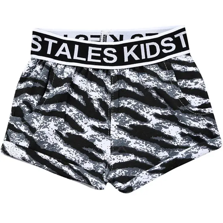 Stales Kids Cotton Printed Shorts Black White - Image 10