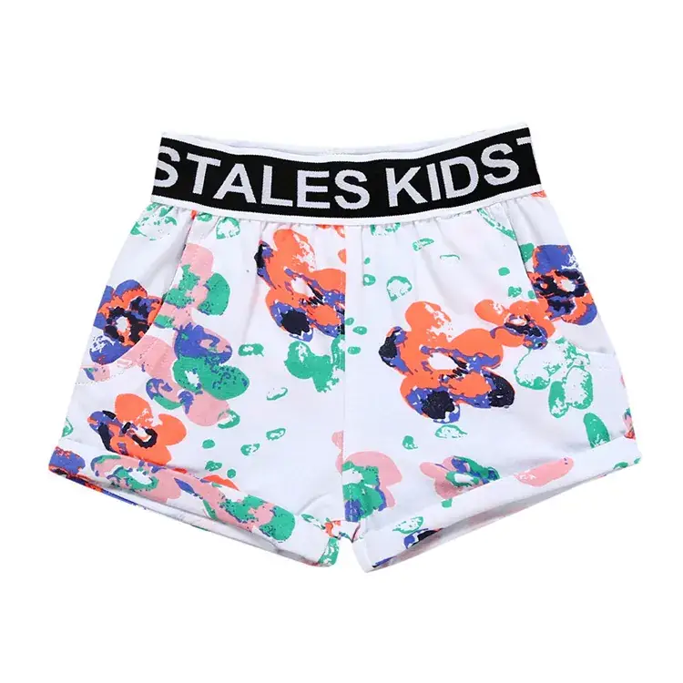Stales Kids Cotton Printed Shorts Black White - Image 3